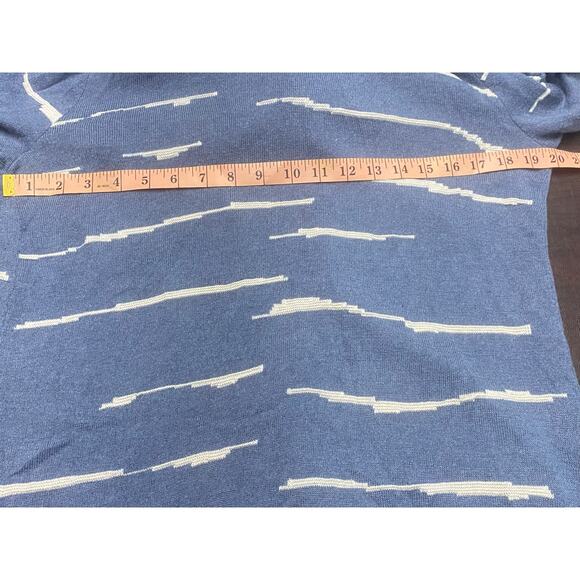 ZOZO Blue White Open Front Cardigan Sweater Women’s Size M cozy‎ layering fall - Picture 5 of 7